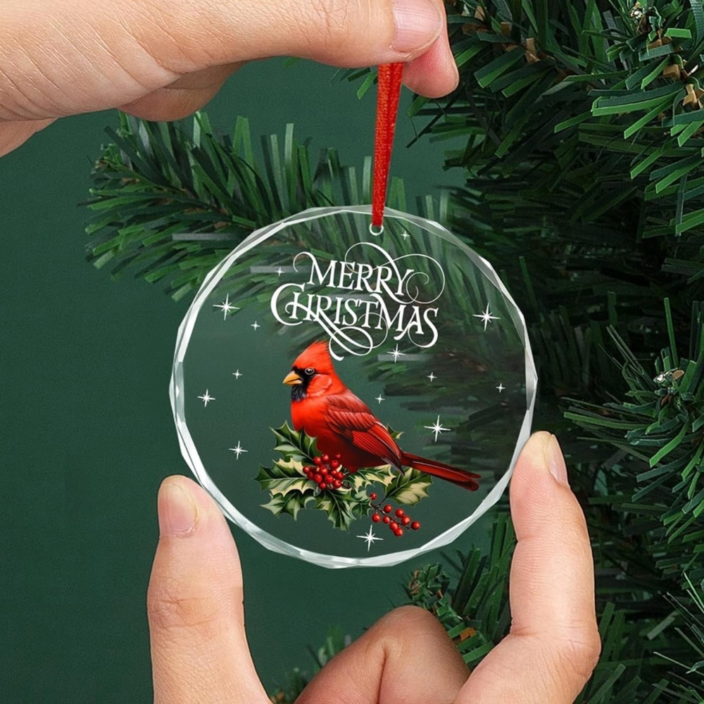 Crystal Cardinal Ornament When Cardinals Appear Angels are Near Christmas Tree - Picture 5 of 9